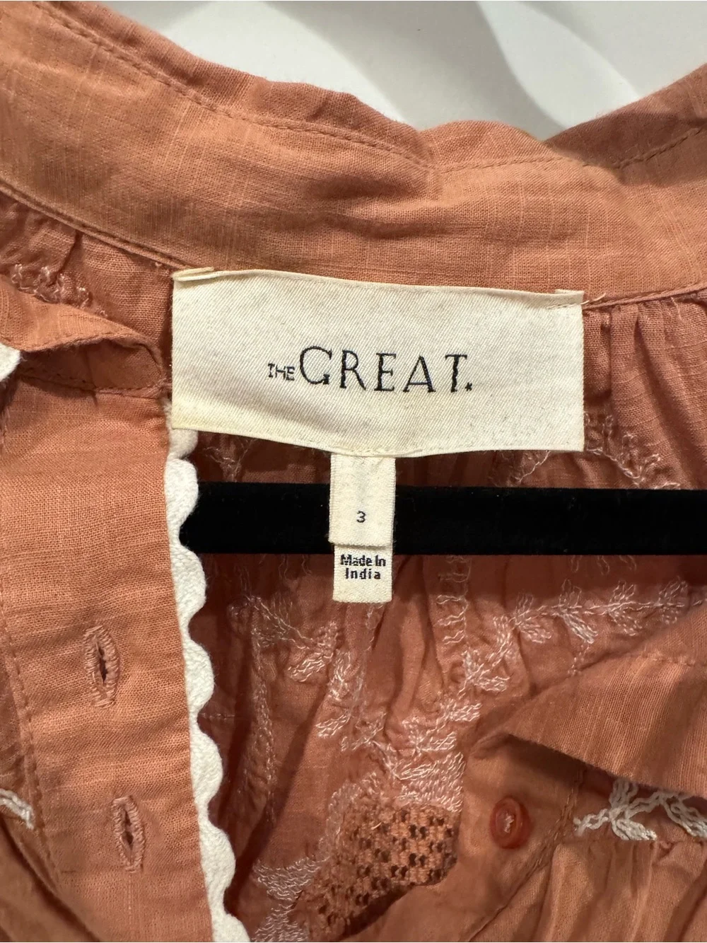 The GREAT Rust Embroidered Button-Front Women's Top - Picture 2 of 3